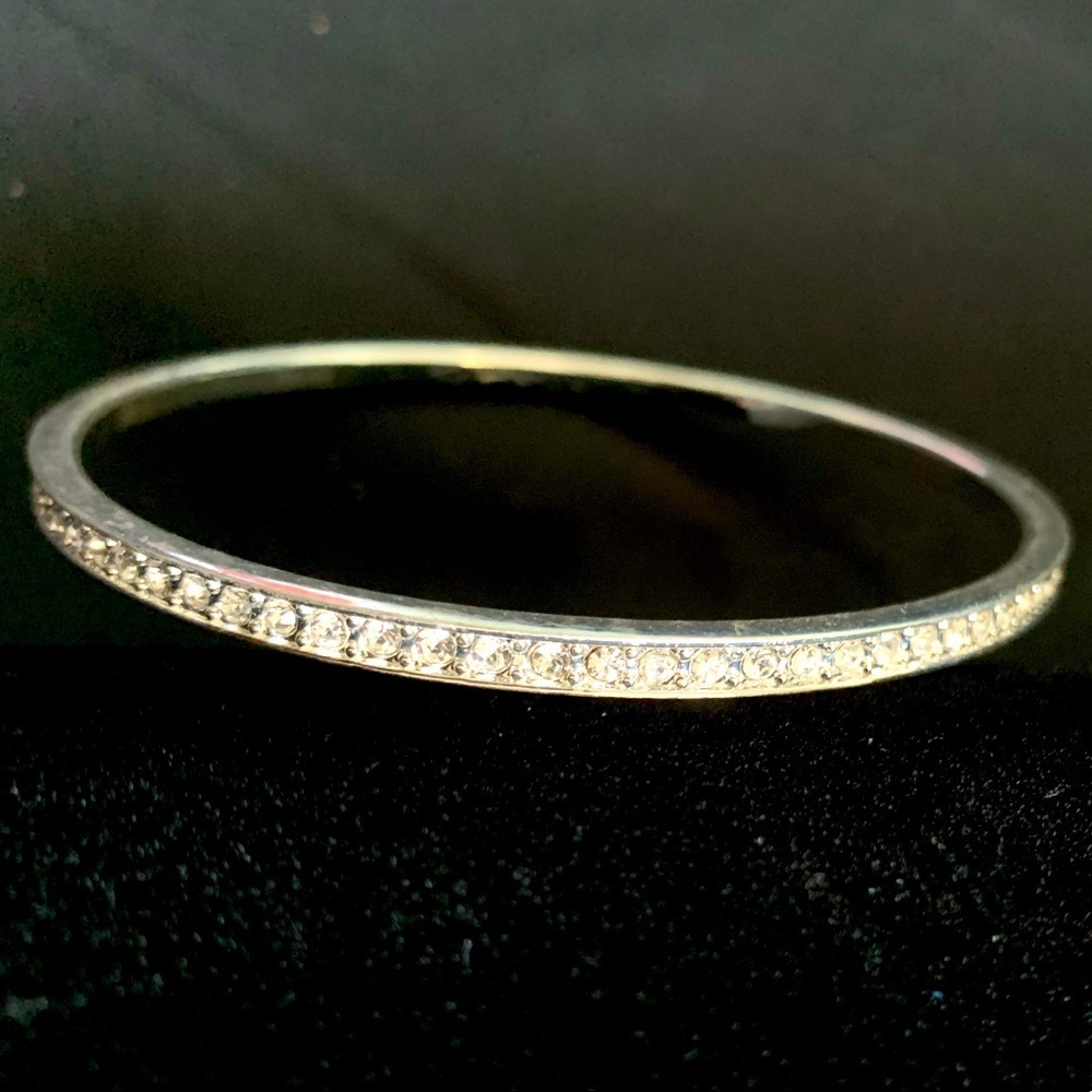 Silver tone and rhinestones eternity bracelet